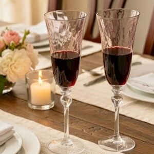 Amethyst Elegant Champagne Flute Tall Glasses,set of 2 glasses